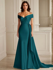 Trumpet/Mermaid Off The Shoulder Ruched Long Formal Dress