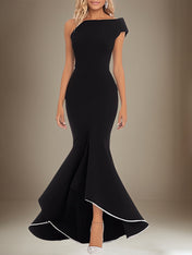 Daily Party Work Formal One Shoulder Sleeveless Floor Length Dress