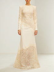 Ruskin Beige Embroidered Maxi Dress