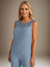 Chiffon Scoop Long Sleeves Mother Of The Bride Pantsuits With Jacket