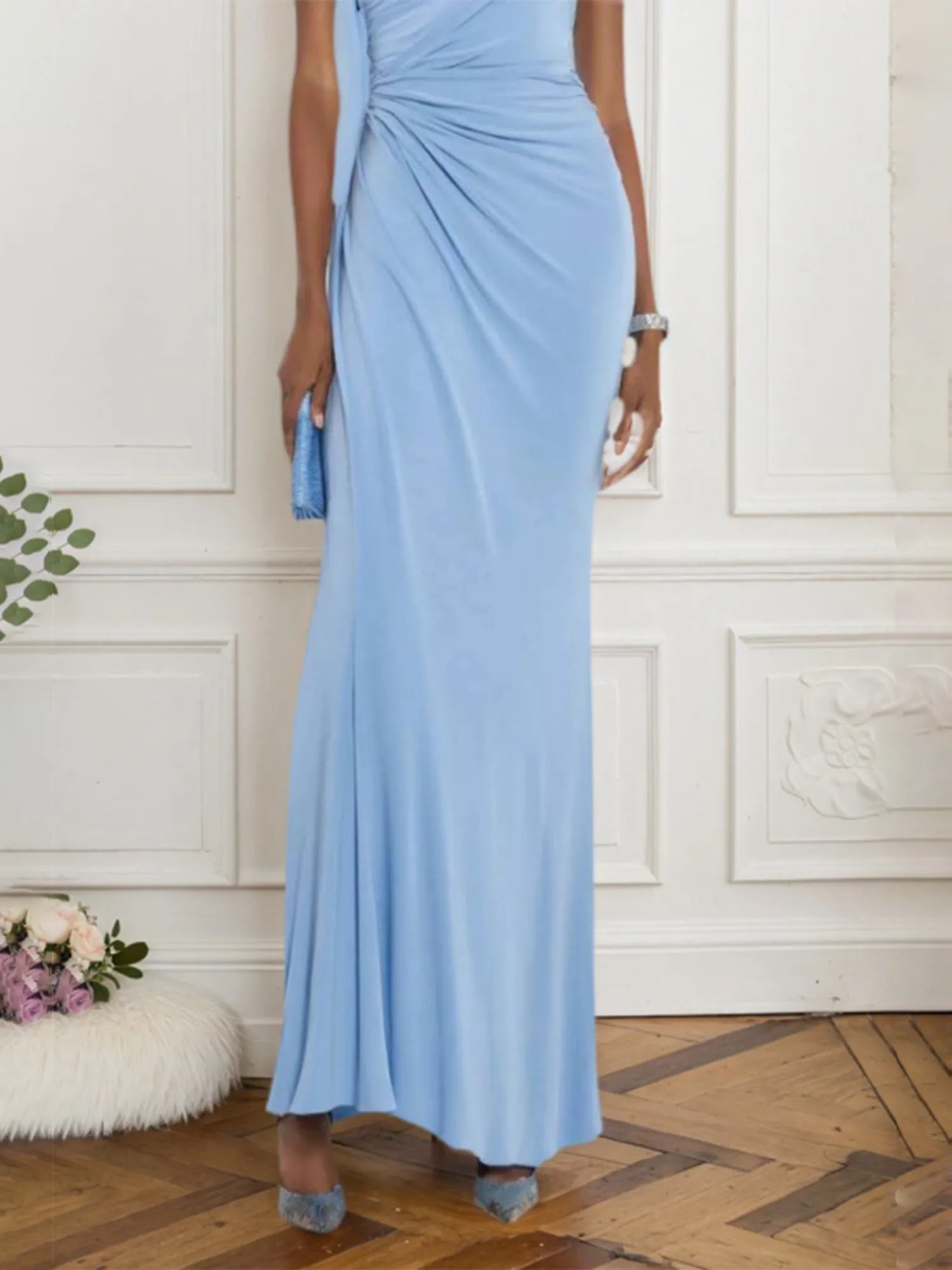 Wedding Guest Formal Dress Light Blue Multi-Wear Maxi Dress
