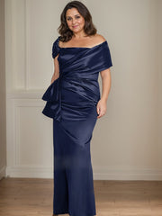 Sheath/Column Off-the-Shoulder Floor-Length Mother of the Bride Dresses