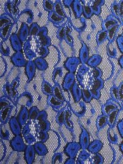 Royal Blue Mock Neck Long Sleeve Lace Floor-Length Gown Dress