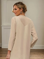 Sheath/Column V-Neck Ankle-Length Mother of the Bride Dresses with Jacket & Sequins