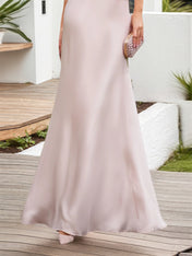 Formal Wedding Guest Dress Pink Halter Neck Sleeveless Maxi Dress