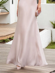 Formal Wedding Guest Dress Pink Halter Neck Sleeveless Maxi Dress