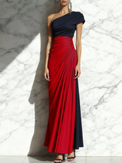 Sheath One Shoulder Ruched Maxi Formal Dress