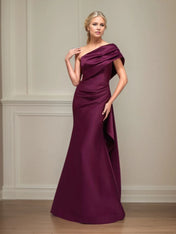 Trumpet/Mermaid One Shoulder Sleeveless Satin Mother of the Bride Dress With Ruched