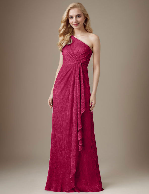 Robe fourreau Ruby asymétrique en maille métallisée pour mère de la mariée