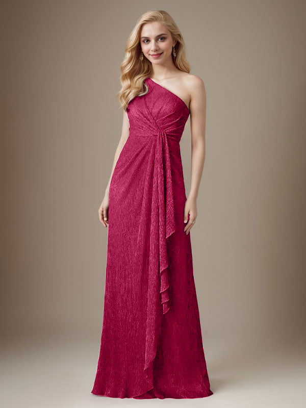 Robe fourreau Ruby asymétrique en maille métallisée pour mère de la mariée
