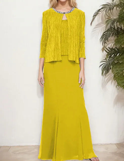 Robe deux pièces métallisée avec veste