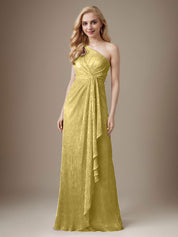 Robe fourreau Ruby asymétrique en maille métallisée pour mère de la mariée