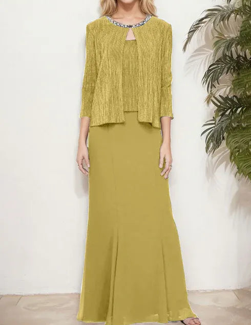 Robe deux pièces métallisée avec veste