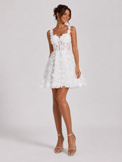 Enchanting Sweetheart Floral Applique A-Line Short Cocktail Dress