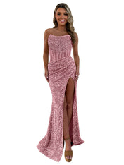 Gorgeous Sparkly Strapless Long Mermaid Prom Dress with Slit