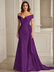 Trumpet/Mermaid Off The Shoulder Ruched Long Formal Dress