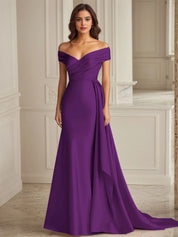 Trumpet/Mermaid Off The Shoulder Ruched Long Formal Dress