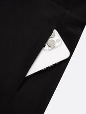 Black Bow Classic Square Neck Cap Sleeve A-Line Midi Dress