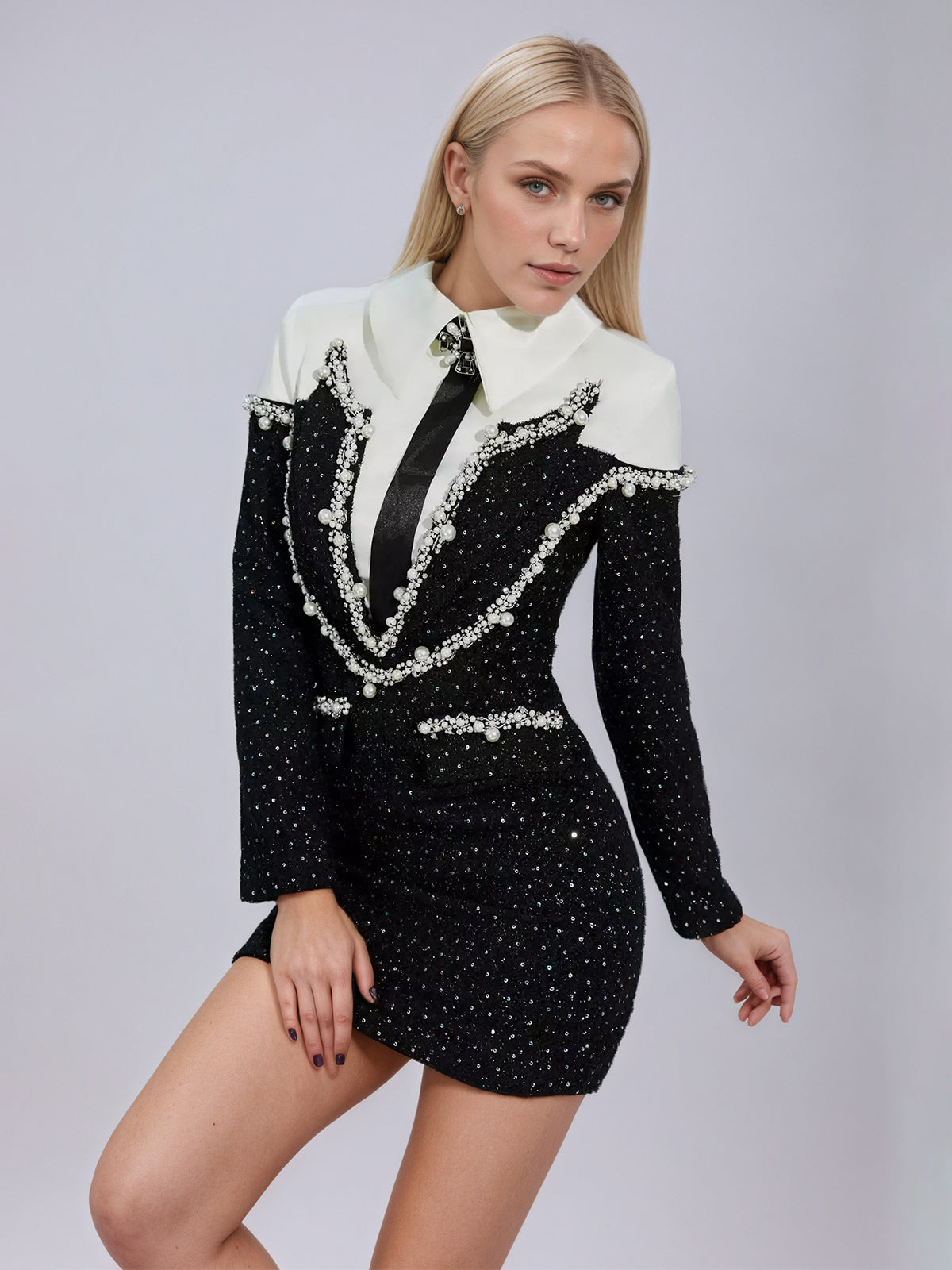Katelyn Black Diamond Mini Dress