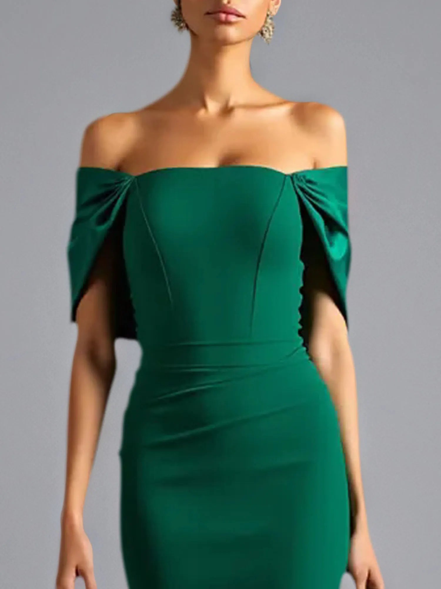 Sheath/Column Off The Shoulder Long Formal Dress
