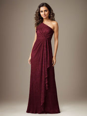 Ruby Sheath One Shoulder Metallic Mesh Dress Mother of the Bride Dress
