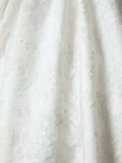 White Ball-Gown Strapless Lace Satin Wedding Dress
