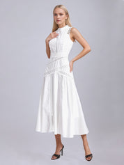Susanna White Sleeveless Lace Dress