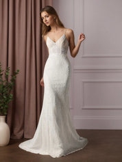 White Mermaid Lace Wedding Dress