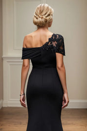 Trumpet/Mermaid Asymmetrical Mother of the Bride Dress with Appliques