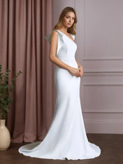 Mermaid One Shoulder Stretch Crepe Wedding Dress