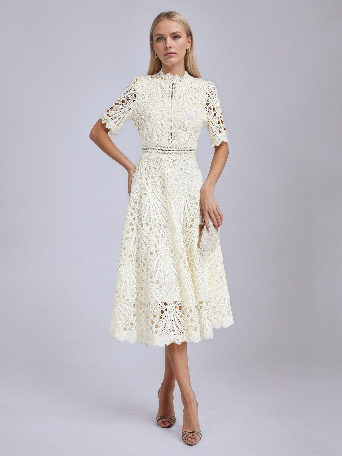 Freeman White Cut Out Midi Dress