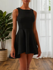 Black Sleeveless A-line Mini Homecoming Dress