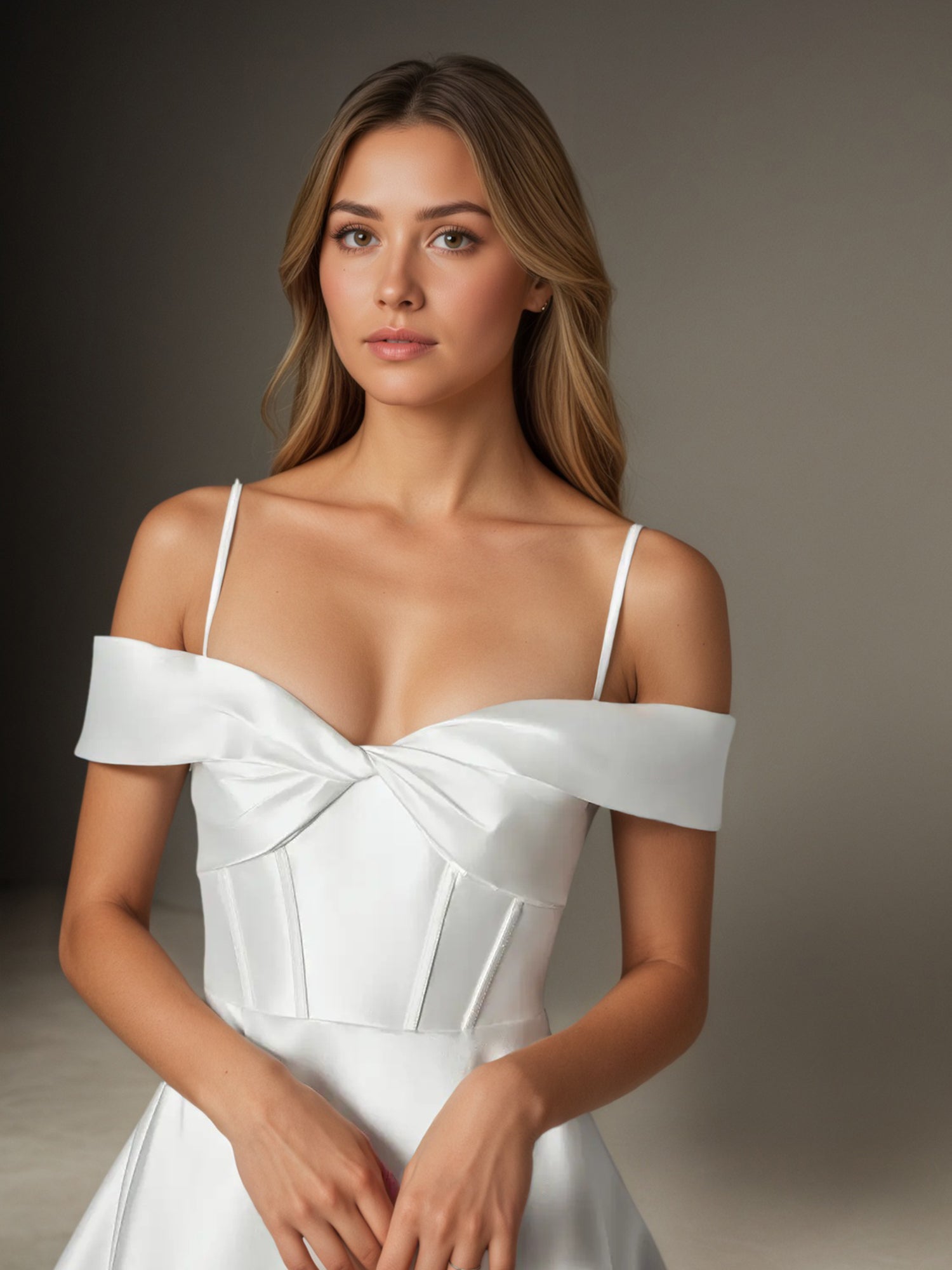 White A-Line Sweetheart Neckline Wedding Dress