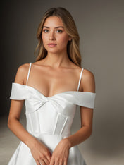White A-Line Sweetheart Neckline Wedding Dress