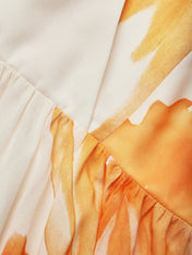 Yellow Chiffon V Neck Sleeveless A-Line Maxi Dress
