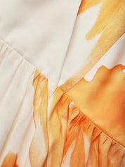 Yellow Chiffon V Neck Sleeveless A-Line Maxi Dress