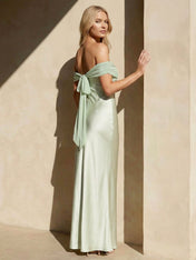 Off the Shoulder Satin Maxi Dresses Mermaid Sweetheart Formal Dress