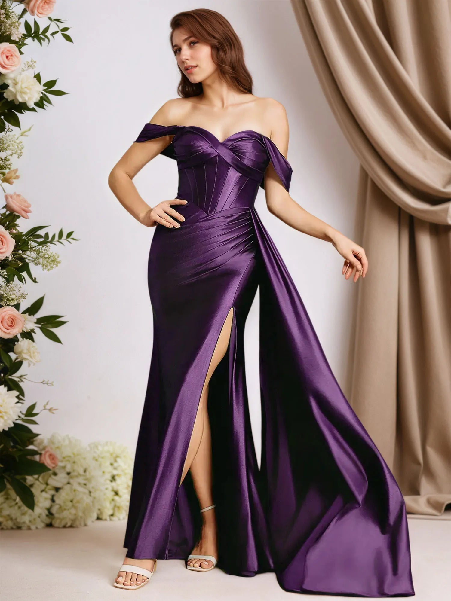 Trumpet/Mermaid Off The Shoulder Sleeveless Floor Length Dress