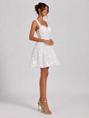 Enchanting Sweetheart Floral Applique A-Line Short Cocktail Dress