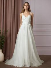 White Ball-Gown Lace Wedding Dress