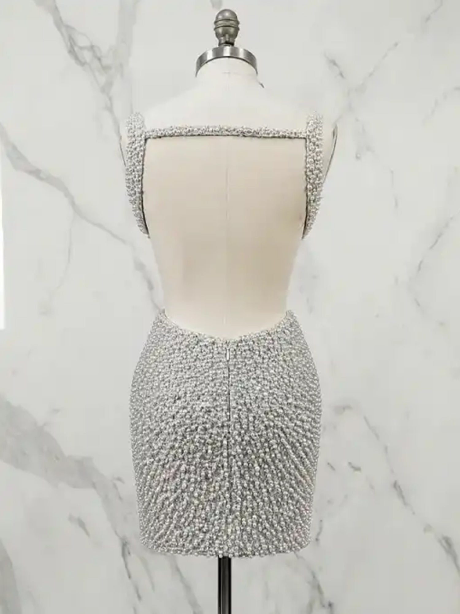 White V Neck Pearl Embellished Short Homecoming Dresses