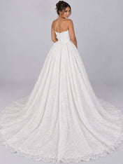 Strapless Sweetheart Lace Ball Gown Wedding Dress