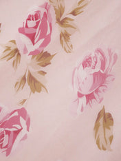 Pink Floral Chiffon Halter Sleeveless A-Line Maxi Dress