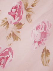 Pink Floral Chiffon Halter Sleeveless A-Line Maxi Dress