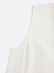Apricot Lyocell Cotton Crew Neck Sleeveless A-Line Midi Dress