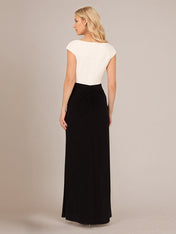 Black V-Neck Ankle Length Chiffon Mother of The Bride Dresses With High Slit