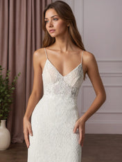 White Mermaid Lace Wedding Dress