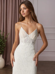 White Mermaid Lace Wedding Dress