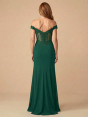 Trumpet/Mermaid Off Shoulder Floor-Length Mother of the Bride Dress