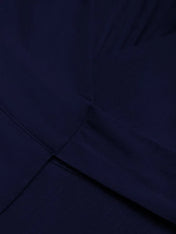 Purplish Blue Bow Lyocell Linen Wrap V Neck Sleeveless A-Line Maxi Dress